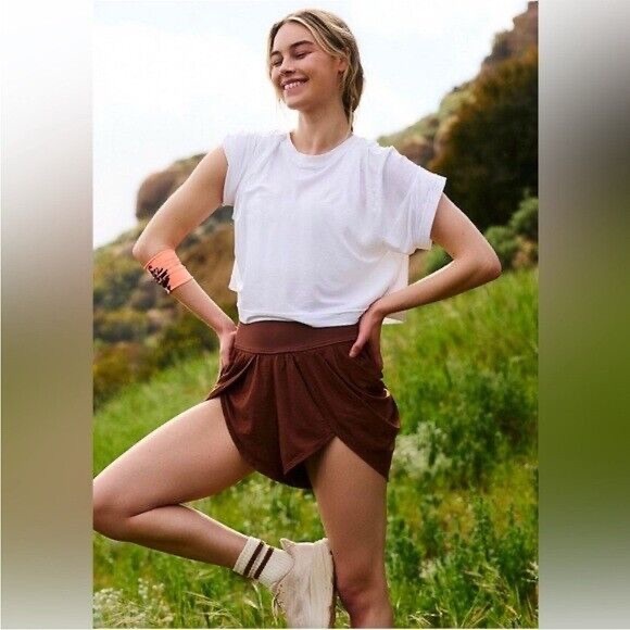 Free People Pants - Free People Brown Skorts High-Waisted Wrap Style